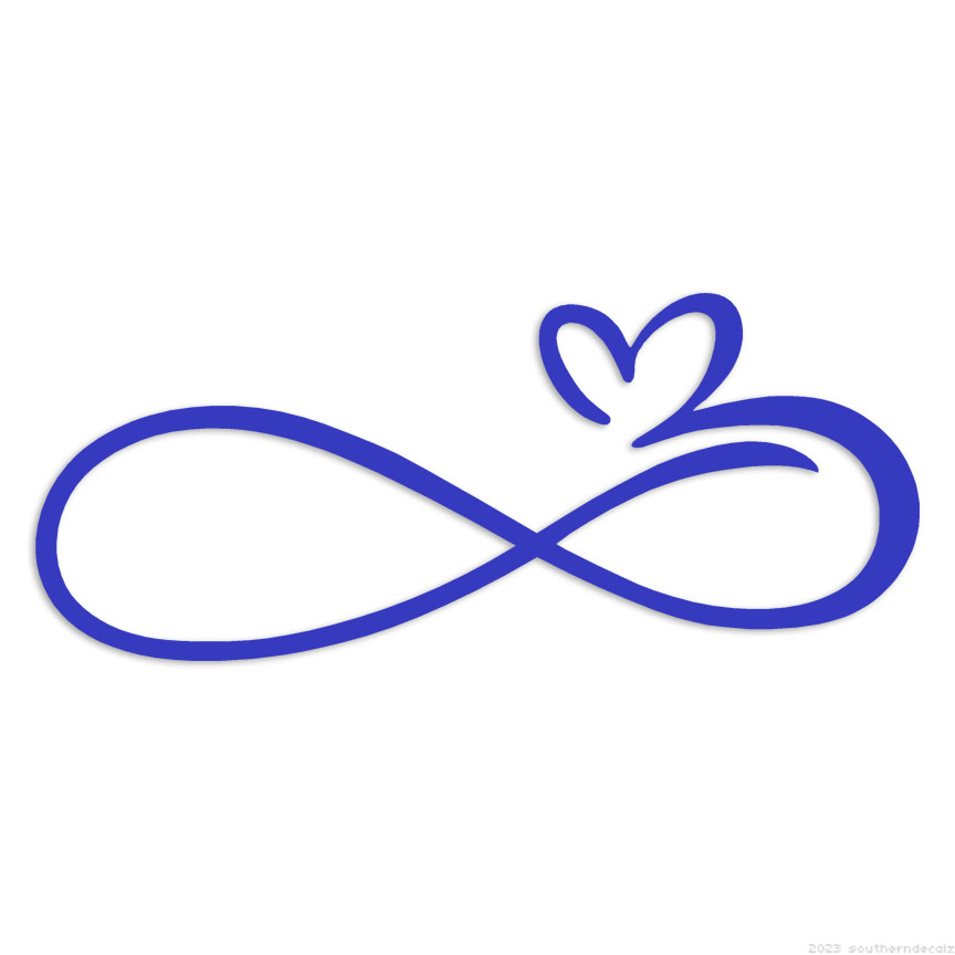 Heart Love Infinity 2 - Decal Sticker - Multiple Colors & Sizes